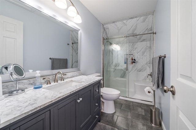 8 Nick Ridge Dr, Washington, MO 63090 - bathroom featuring a shower stall, toilet, and vanity