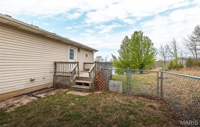 22354 Target Rd, Saint Robert, MO 65584 - view of yard with a gate and a wooden deck