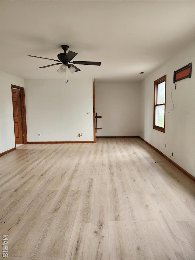 1414 Reale Ave, Saint Louis, MO 63138 - unfurnished room with light wood-type flooring, baseboards, and a ceiling fan