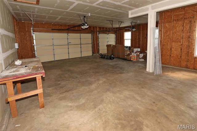 garage featuring a garage door opener