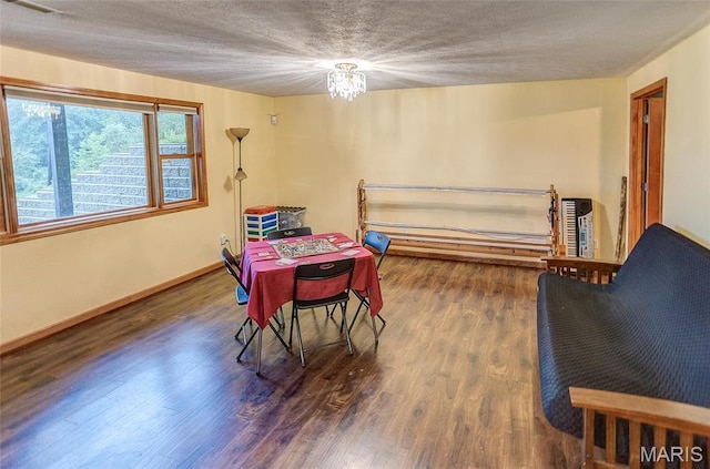 3448 Levee Rd, Centralia, IL 62801 - dining space with wood finished floors, baseboards, and a textured ceiling