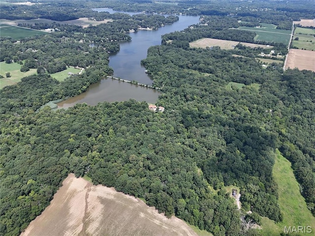3448 Levee Rd, Centralia, IL 62801 - drone / aerial view of a nearby body of water and a heavily wooded area