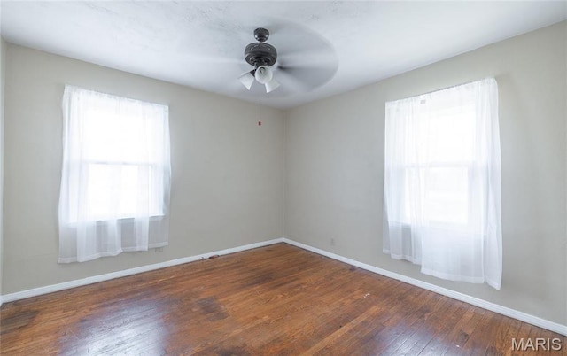 11 Rolla Gardens Dr, Rolla, MO 65401 - spare room with wood-type flooring, baseboards, and ceiling fan