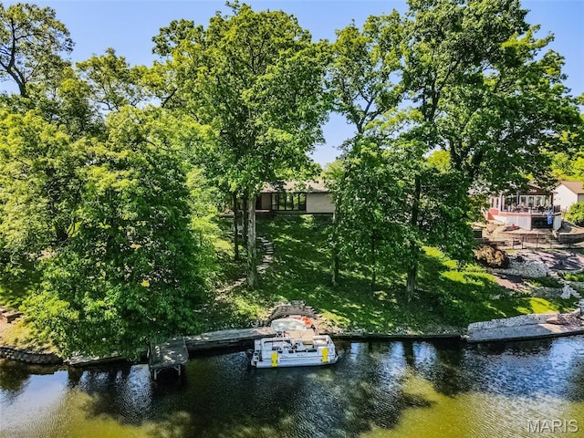 135 Hollyhock Ln, Edwardsville, IL 62025 - water view featuring a boat dock