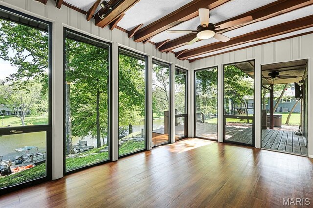 135 Hollyhock Ln, Edwardsville, IL 62025 - unfurnished sunroom featuring beam ceiling and healthy amount of natural light