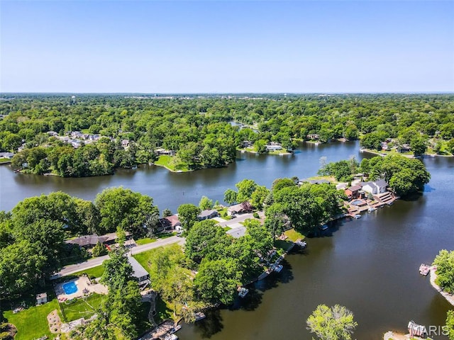 135 Hollyhock Ln, Edwardsville, IL 62025 - bird's eye view of a forest and a nearby body of water