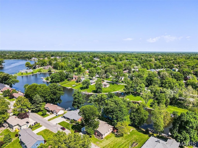 135 Hollyhock Ln, Edwardsville, IL 62025 - aerial perspective of suburban area with a nearby body of water