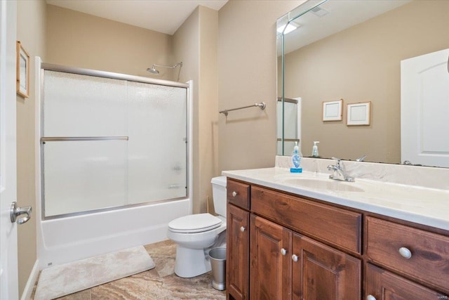 18011 Blue Anchor Dr Unit 132, Gravois Mills, MO 65037 - bathroom with toilet, vanity, bath / shower combo with glass door, and tile patterned floors