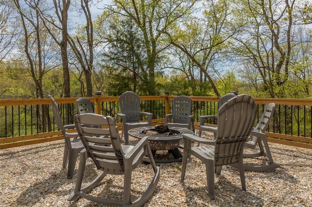 2099 Meadow Valley Dr, Innsbrook, MO 63390 - view of patio / terrace with a fire pit