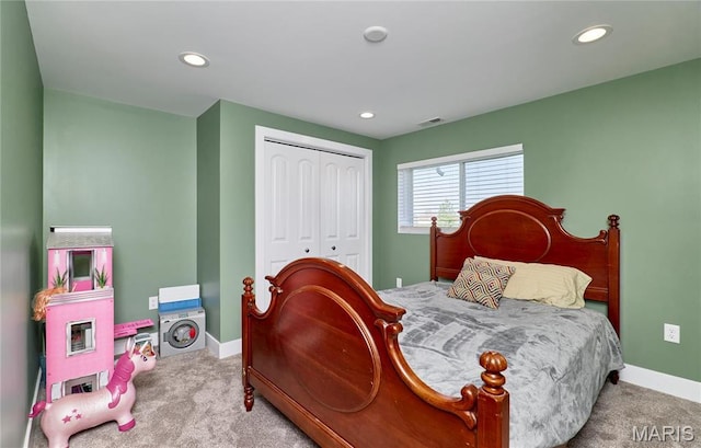 34 Moore Estates Ct, Troy, MO 63379 - bedroom featuring a closet, carpet flooring, baseboards, and recessed lighting