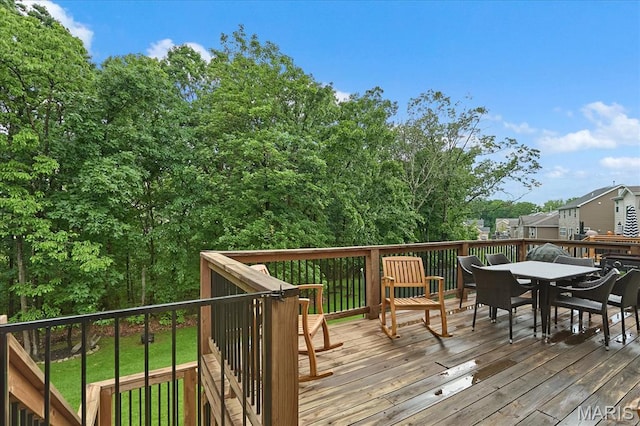 472 Cypress Creek Ln, Imperial, MO 63052 - wooden terrace with outdoor dining space
