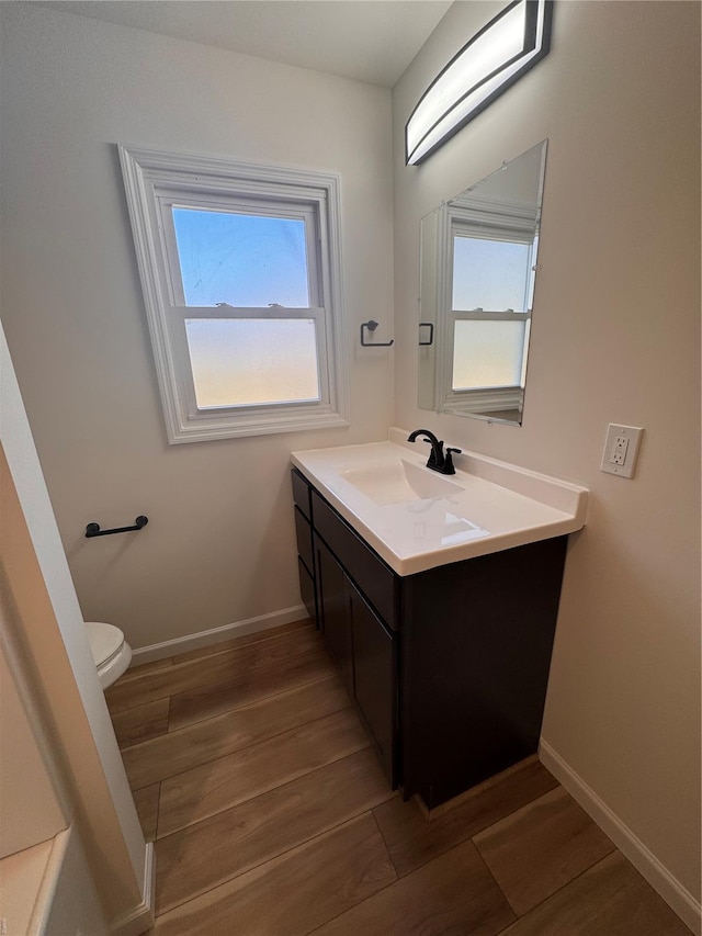 83 Lakeview Dr, Elsberry, MO 63343 - bathroom featuring wood finished floors, healthy amount of natural light, vanity, and toilet