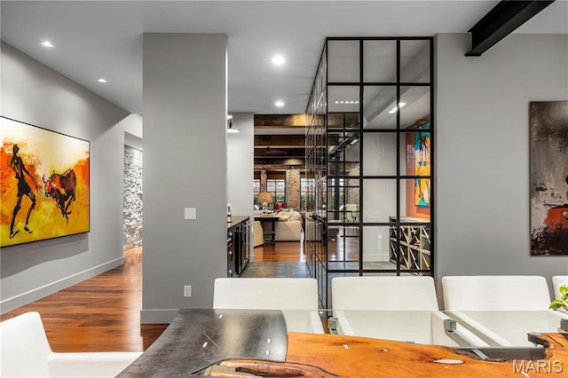 429 N Euclid Ave, Saint Louis, MO 63108 - dining space featuring wood finished floors, recessed lighting, and baseboards