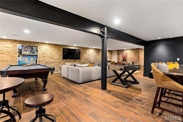 429 N Euclid Ave, Saint Louis, MO 63108 - playroom with billiards table and wood finished floors