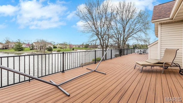 304 Wood Duck Ct, Waterloo, IL 62298 - wooden deck featuring a residential view and a water view