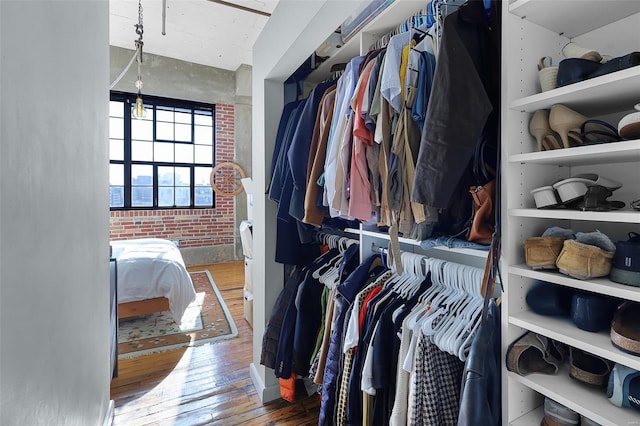 spacious closet with wood-type flooring