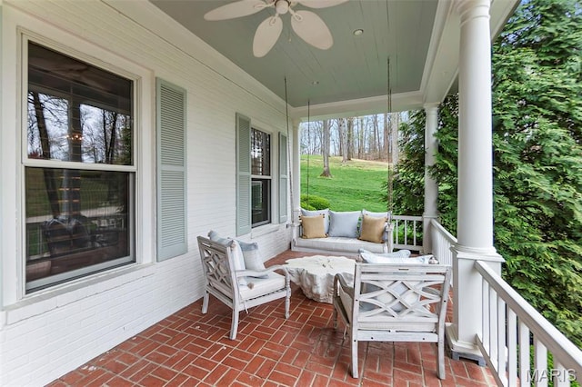 323 White Oaks Ln, Cape Girardeau, MO 63701 - porch with ceiling fan