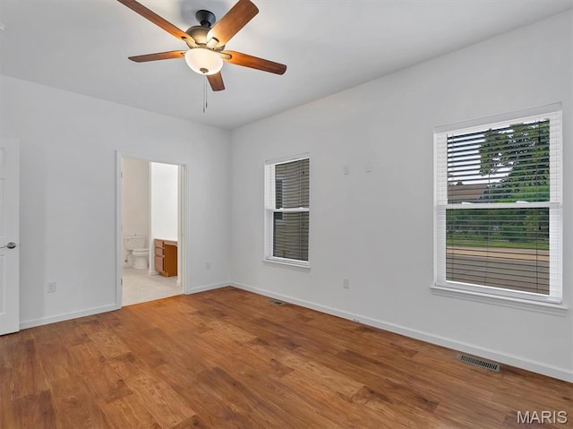 602 S Ballas Rd, Saint Louis, MO 63122 - spare room with ceiling fan and wood finished floors