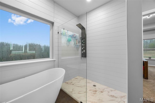 13160 Mammoth Rd, De Soto, MO 63020 - bathroom featuring a freestanding bath and a walk in shower