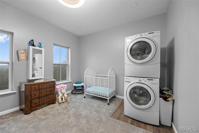 13160 Mammoth Rd, De Soto, MO 63020 - laundry area with stacked washer / dryer