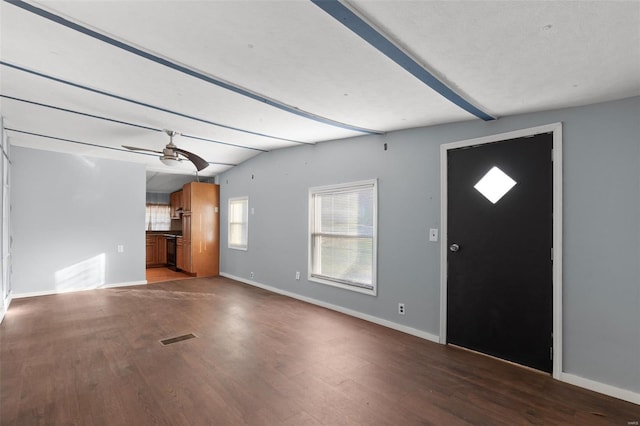 343 Del Vista Dr, Villa Ridge, MO 63089 - foyer featuring wood finished floors, baseboards, and a ceiling fan