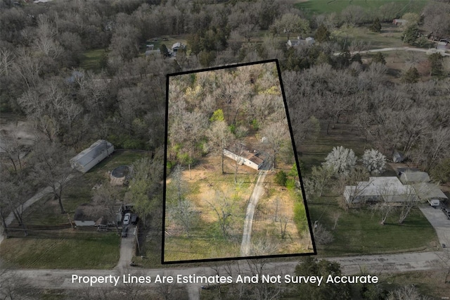343 Del Vista Dr, Villa Ridge, MO 63089 - aerial view of property's location with property boundaries highlighted