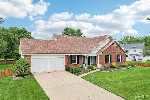 2113 Fairway Bnd, Chesterfield, MO 63017 - view of front of property with a garage, driveway, brick siding, and a shingled roof