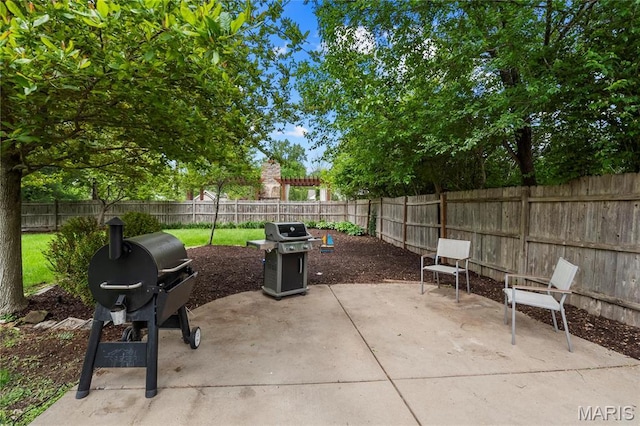 2521 High School Dr, Saint Louis, MO 63144 - view of patio with area for grilling and a fenced backyard