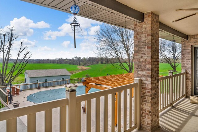 8620 State Route 163, Belleville, IL 62223 - wooden terrace featuring a ceiling fan