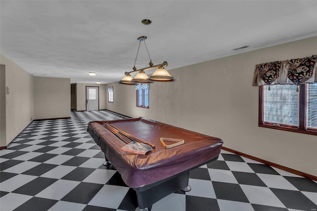 8620 State Route 163, Belleville, IL 62223 - rec room with tile patterned floors, pool table, and baseboards