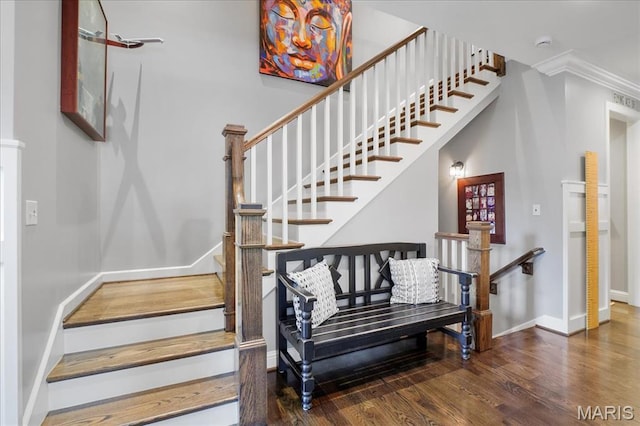17 Denver Pl, Saint Louis, MO 63119 - stairs featuring wood finished floors and crown molding