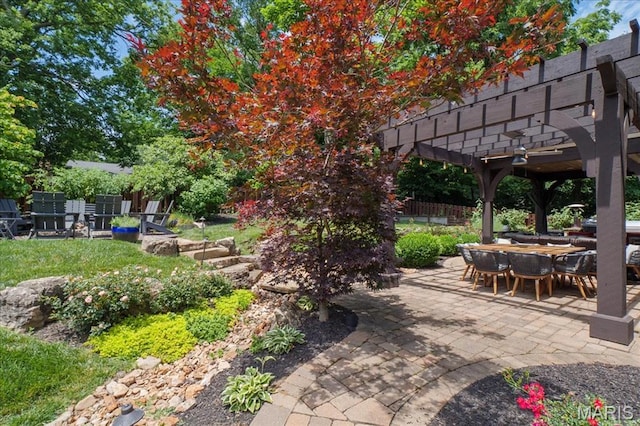 17 Denver Pl, Saint Louis, MO 63119 - view of yard with a pergola, outdoor dining space, and a patio