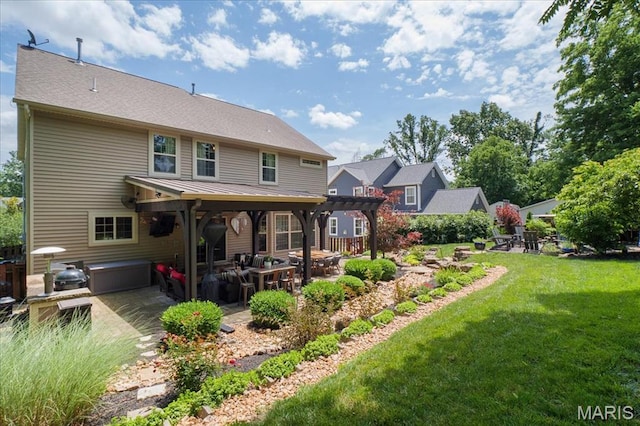 17 Denver Pl, Saint Louis, MO 63119 - rear view of property with a patio, a yard, an outdoor hangout area, and a pergola