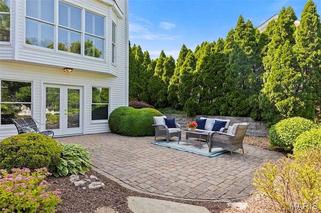 1114 Lockett Rd, Des Peres, MO 63131 - view of patio / terrace featuring french doors and outdoor lounge area