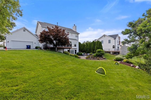 1114 Lockett Rd, Des Peres, MO 63131 - view of yard featuring a garage