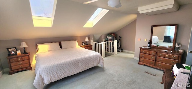 530 W Holmes, Chester, IL 62233 - bedroom featuring a skylight, carpet floors, vaulted ceiling, and multiple windows