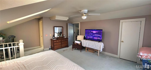 530 W Holmes, Chester, IL 62233 - bedroom featuring lofted ceiling, carpet, a skylight, and baseboards