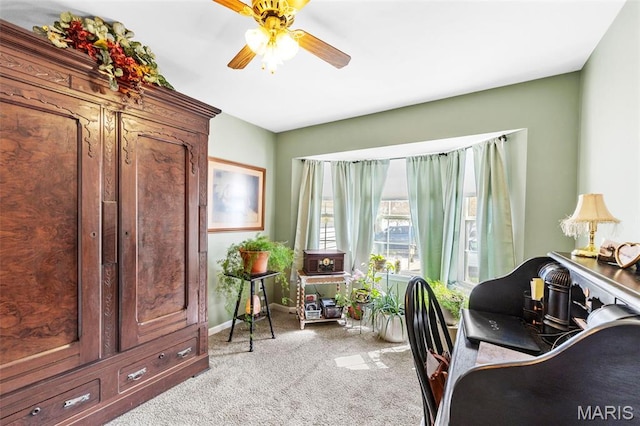 114 Fort Dodge Dr, Wright City, MO 63390 - office space with light carpet, ceiling fan, and baseboards