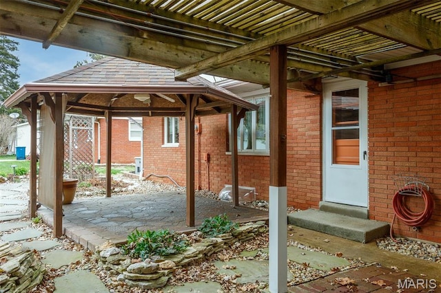 132 S Duncan St, Marine, IL 62061 - view of patio / terrace with a gazebo and a pergola