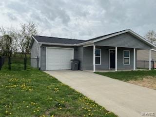 134 Southview Dr, Jackson, MO 63755 - ranch-style home with a garage, driveway, and covered porch