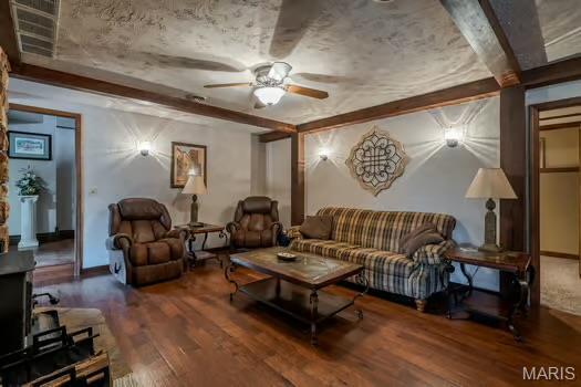 762 Crider Ln, Union, MO 63084 - living room featuring wood finished floors and ceiling fan