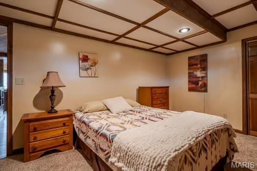 762 Crider Ln, Union, MO 63084 - bedroom with carpet flooring, baseboards, and coffered ceiling