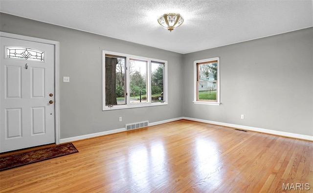 765 Pottery Tower Ln, Washington, MO 63090 - entryway featuring healthy amount of natural light, light wood-style flooring, baseboards, and a textured ceiling