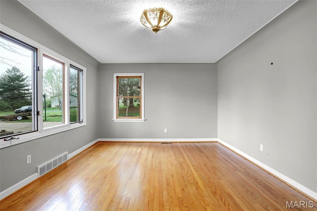 765 Pottery Tower Ln, Washington, MO 63090 - empty room featuring light wood finished floors, a textured ceiling, and baseboards