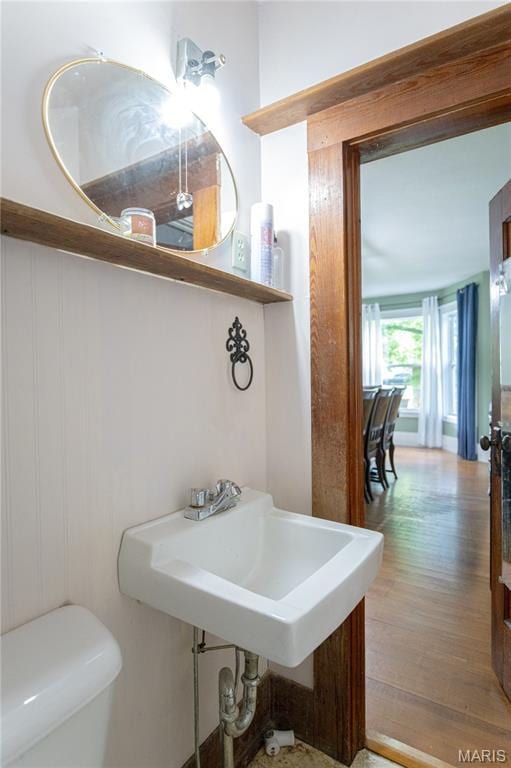 110 W Scioto St, St James, MO 65559 - half bathroom with wood finished floors and toilet
