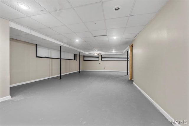 1064 Pinecone Trl, Florissant, MO 63031 - finished basement with baseboards, recessed lighting, and a drop ceiling