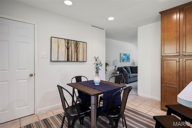 9523 Hale Dr, Saint Louis, MO 63123 - dining area with light tile patterned floors, recessed lighting, and baseboards