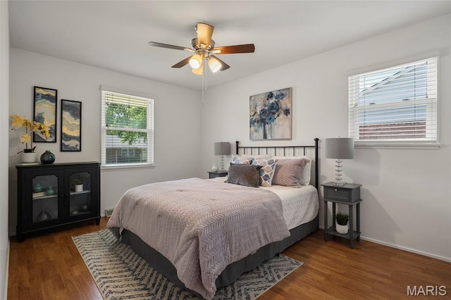 9523 Hale Dr, Saint Louis, MO 63123 - bedroom featuring wood finished floors, baseboards, and ceiling fan