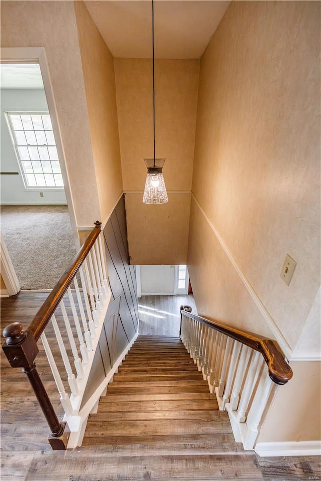 112 Summer Dr, Sikeston, MO 63801 - stairway with wood finished floors