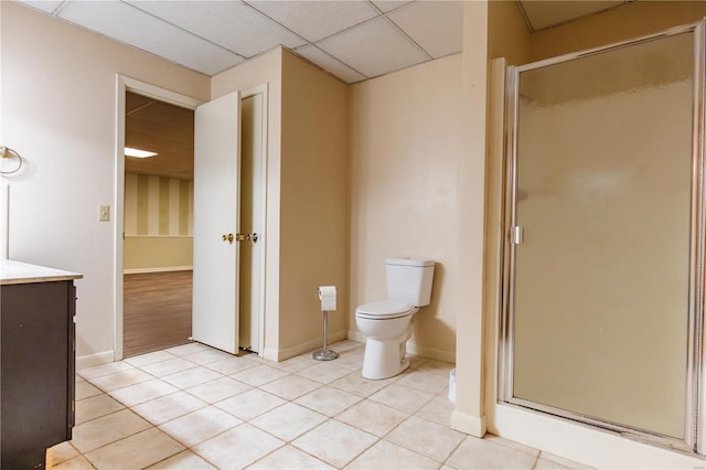 112 Summer Dr, Sikeston, MO 63801 - full bathroom with a shower stall, tile patterned flooring, and toilet